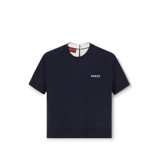 Gucci Wool Top With Gucci Intarsia