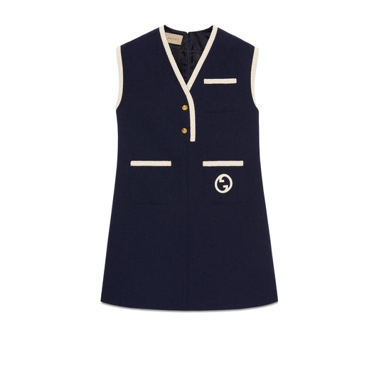 Gucci Retro Tweed Mini Dress With Interlocking G