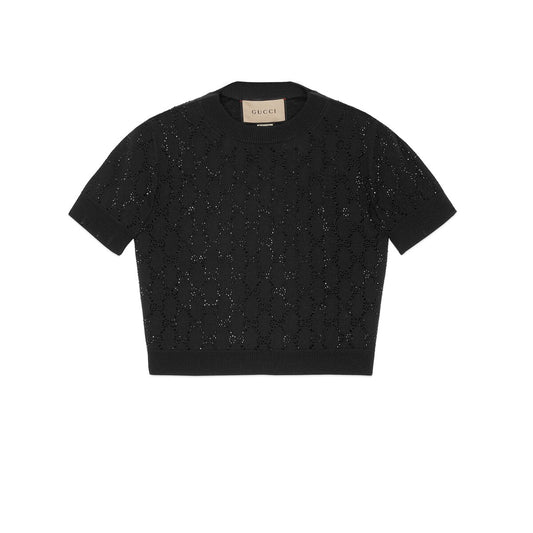 Gucci Fine Wool GG Crystal Top