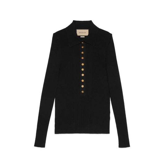 Gucci Extra Fine Viscose Polo Knit