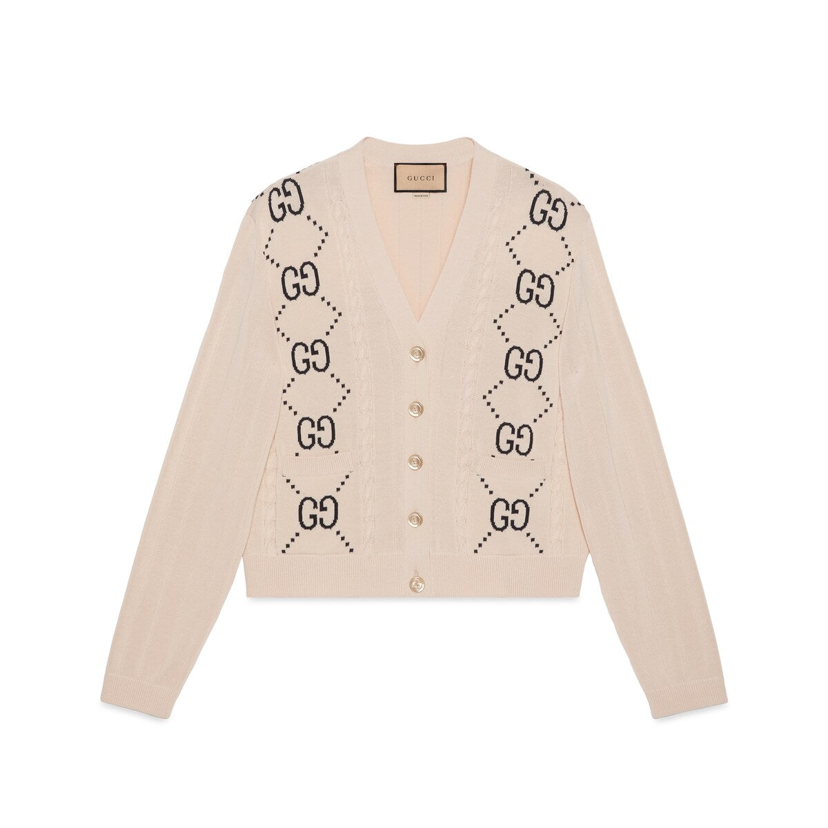 Gucci Cotton Cardigan With GG Intarsia