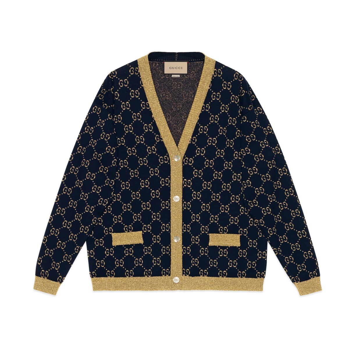 Gucci GG Cotton Lamé Cardigan