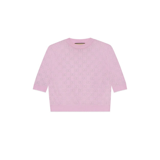 Gucci Viscose Blend Top With GG Intarsia