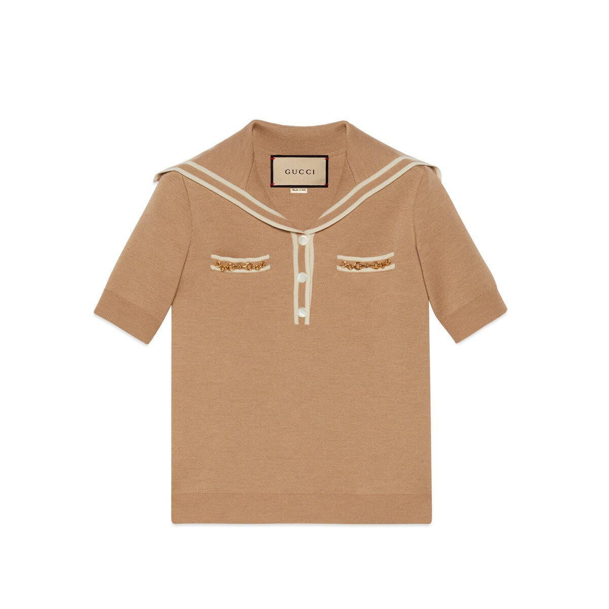 Gucci Wool Polo Shirt With Horsebit