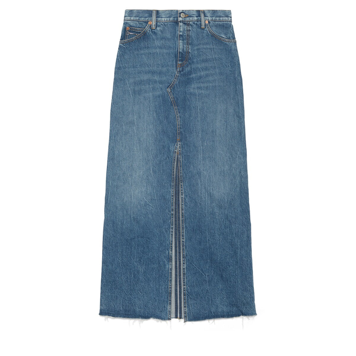 Gucci Organic Denim Skirt With Horsebit