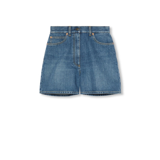 Gucci Denim Shorts With Horsebit Details