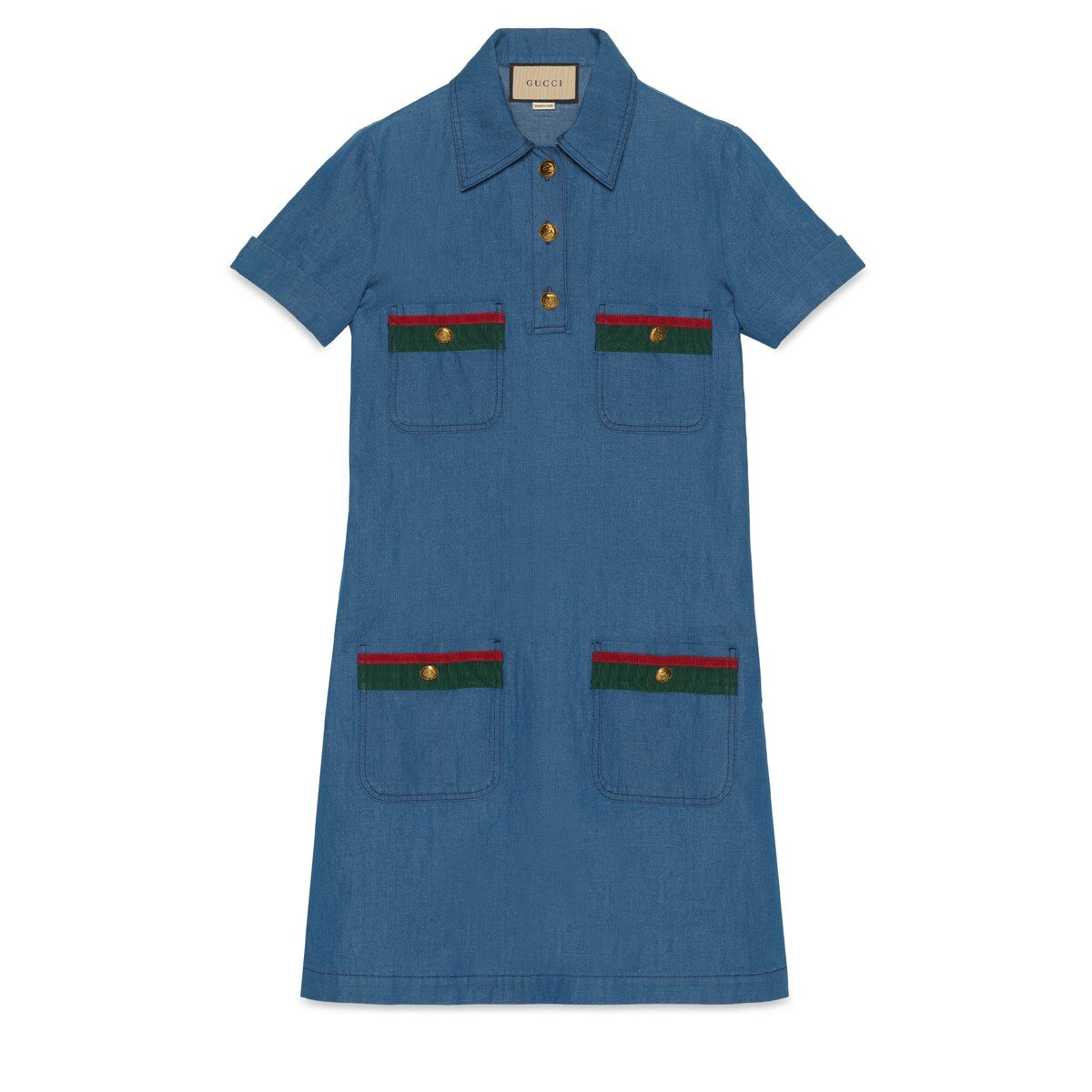 Gucci Denim Dress With Web Detail