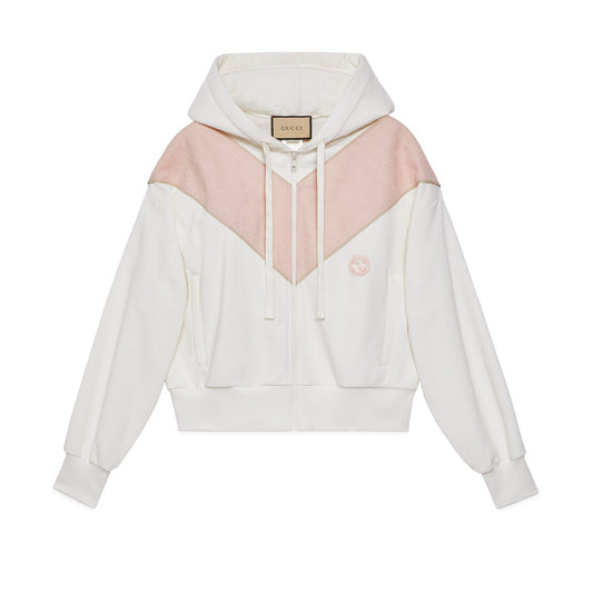 Gucci Cotton Jersey Zip Sweatshirt With Patch