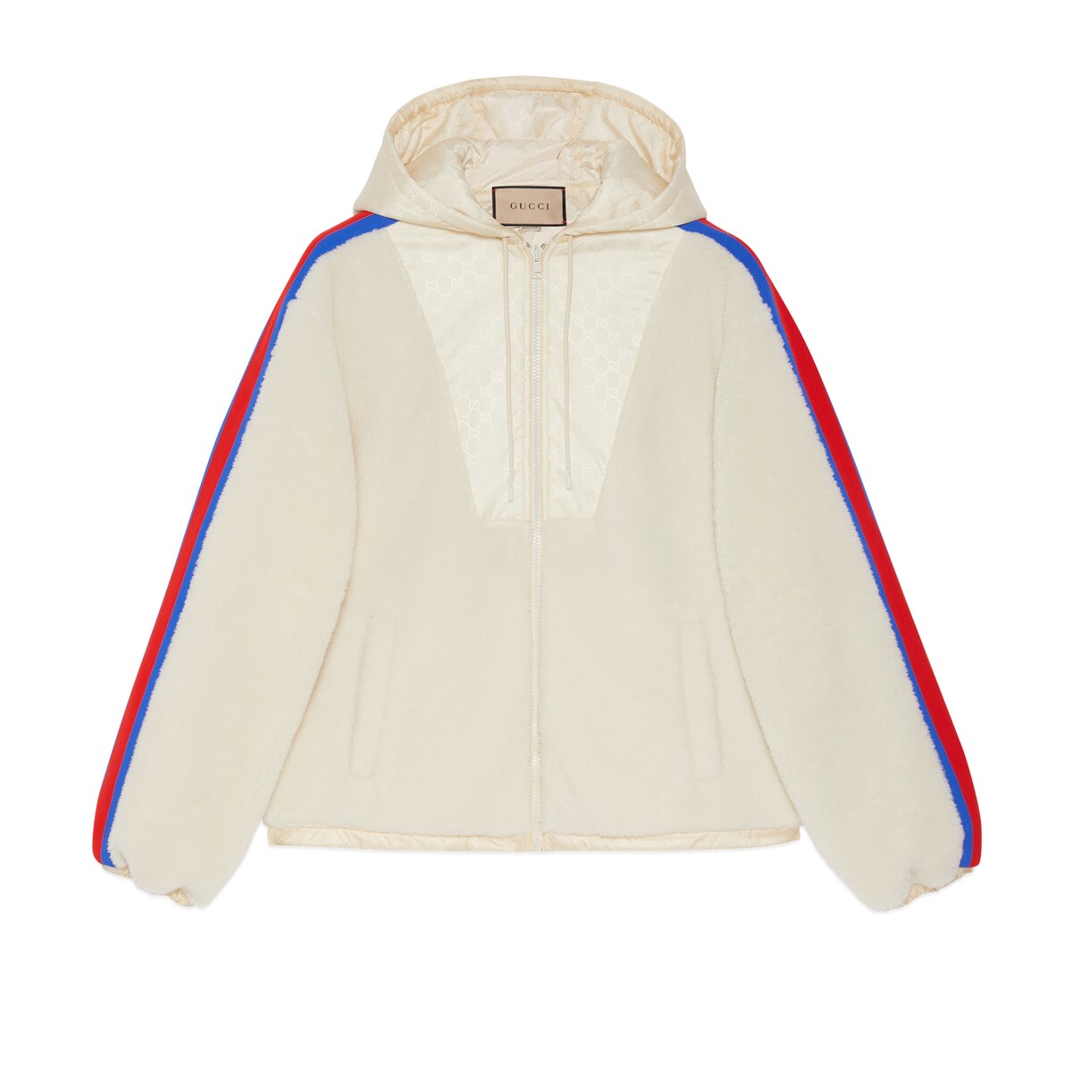 Gucci Fleece Wool Zip Jacket With Web