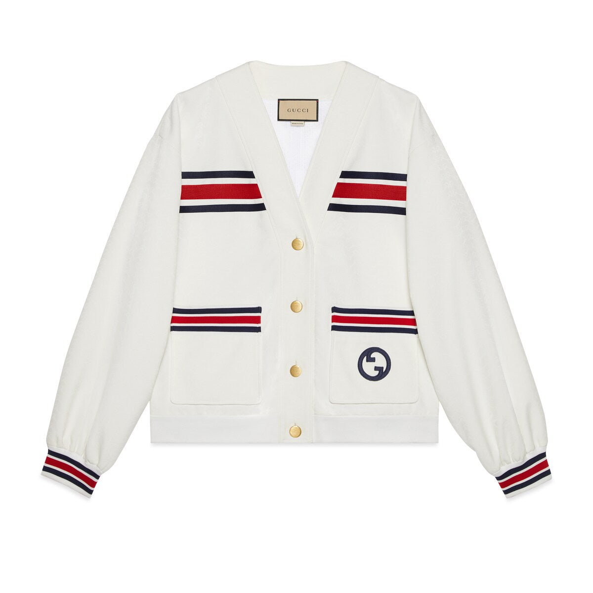 Gucci Technical Jersey Cardigan With Web