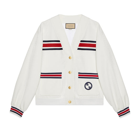 Gucci Technical Jersey Cardigan With Web