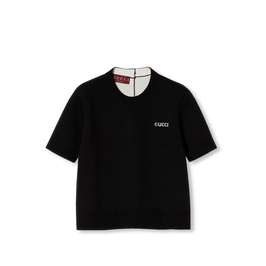 Gucci Wool Top With Gucci Intarsia