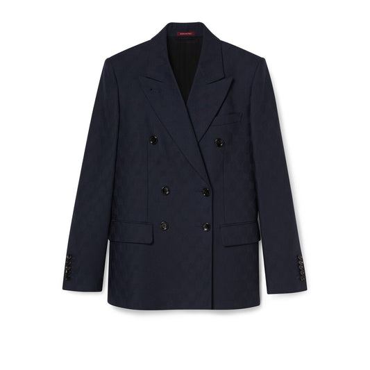 Gucci Double-breasted GG Wool Jacket