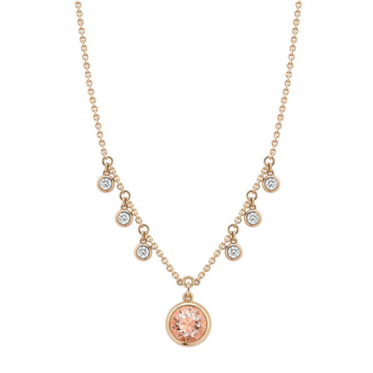 Beach Morganite and Diamond Pendant