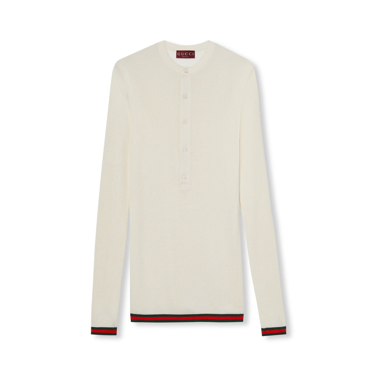 Gucci Rib Silk Long Sleeved Top