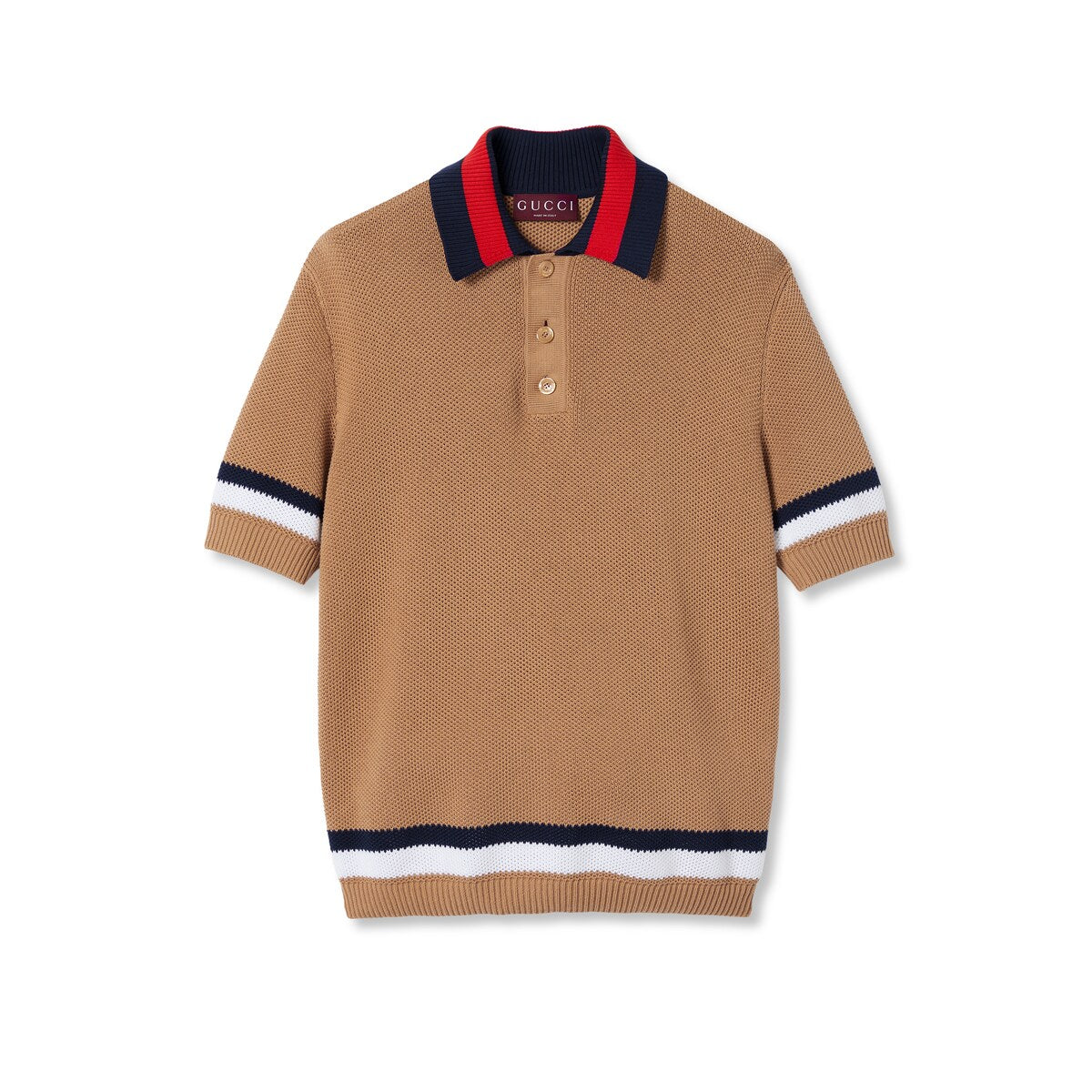 Gucci Piquet Knit Cotton Polo Shirt