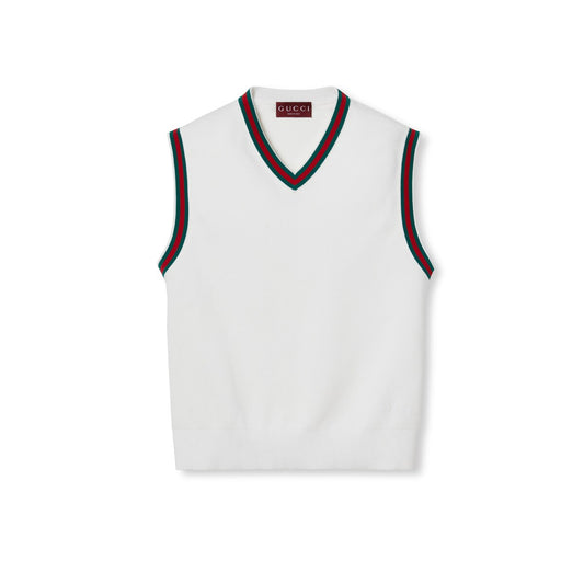 Gucci Cotton Knit Vest with Web