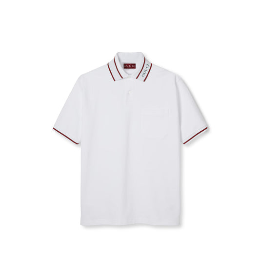 Gucci Cotton Piquet Polo Shirt with Web