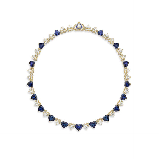 Classic Heart Sapphire Diamond Collar