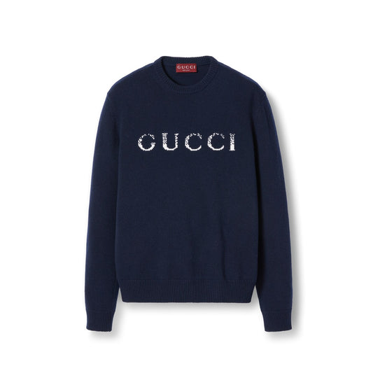 Gucci Wool Sweater with Gucci Intarsia