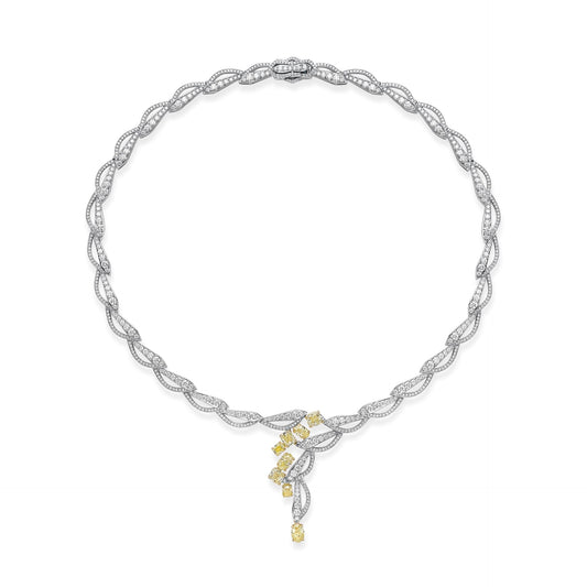 Peace of Mined Yellow Diamond Necklace