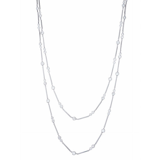 Raindance Double Row Long Diamond Necklace