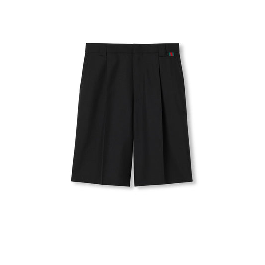 Gucci Wool Blend Twill Short with Web