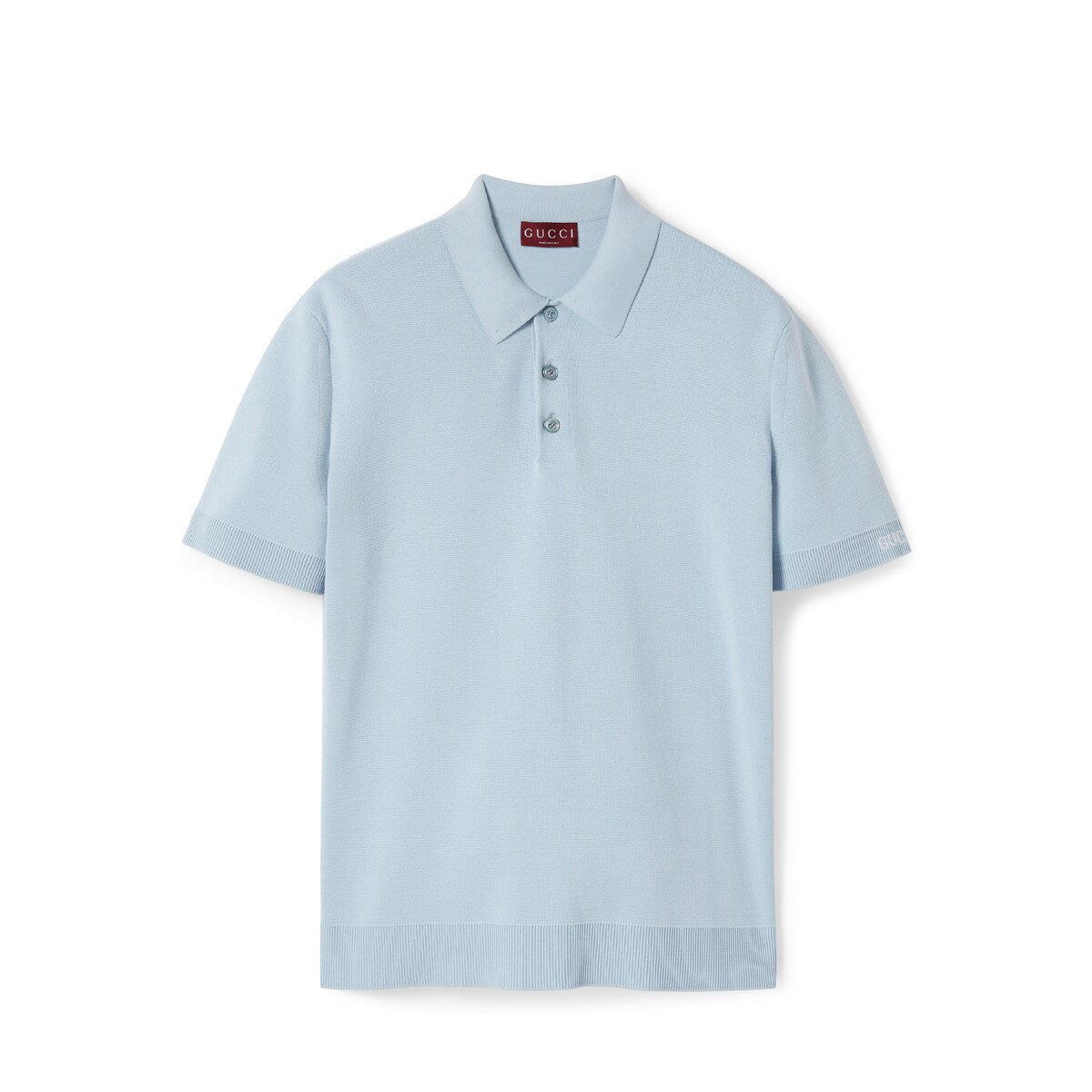 Gucci Silk Cotton Knit Polo Shirt