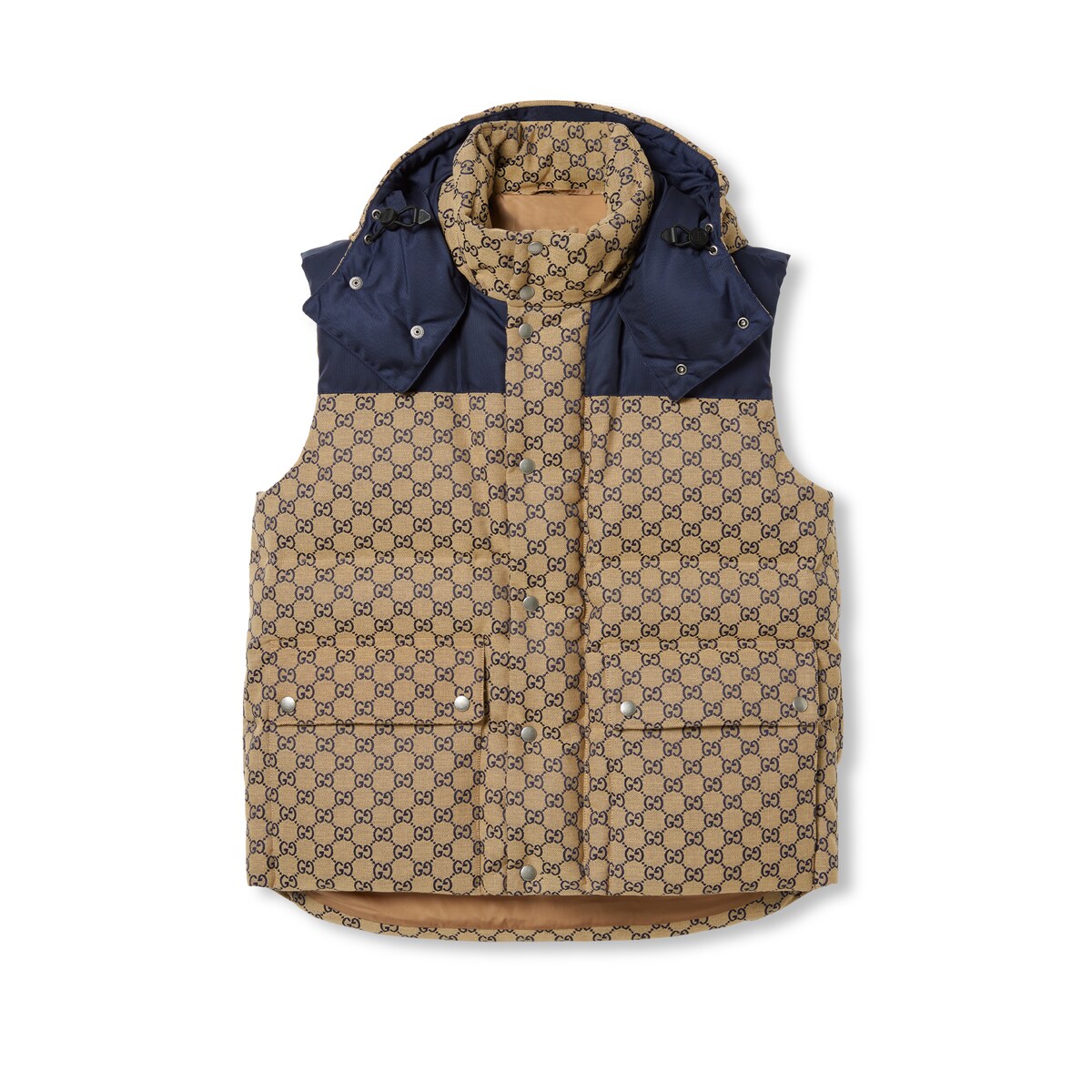 Gucci GG Canvas Down Vest with Detachable Hood