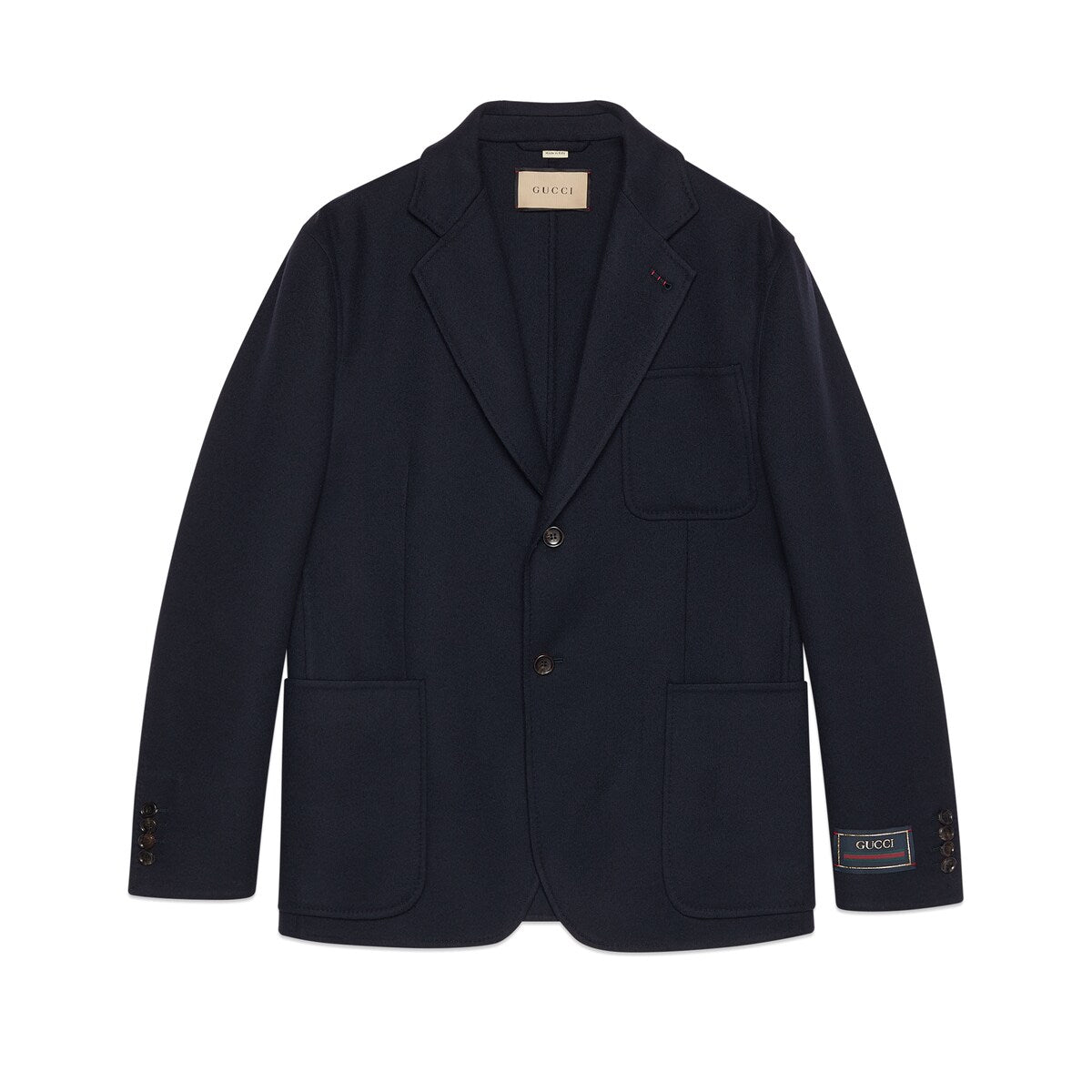 Gucci Lightweight Wool Jacket with Web Label
