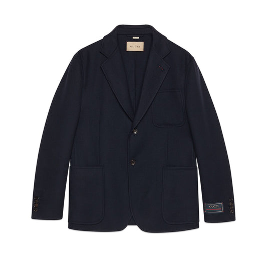Gucci Lightweight Wool Jacket with Web Label