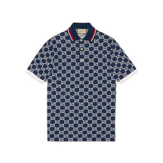 Gucci GG Cotton Jersey Jacquard Polo Shirt