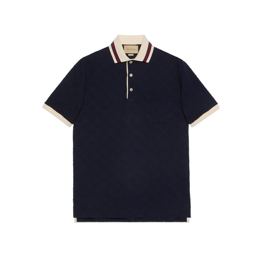 Gucci Cotton Polo Shirt with GG Embroidery