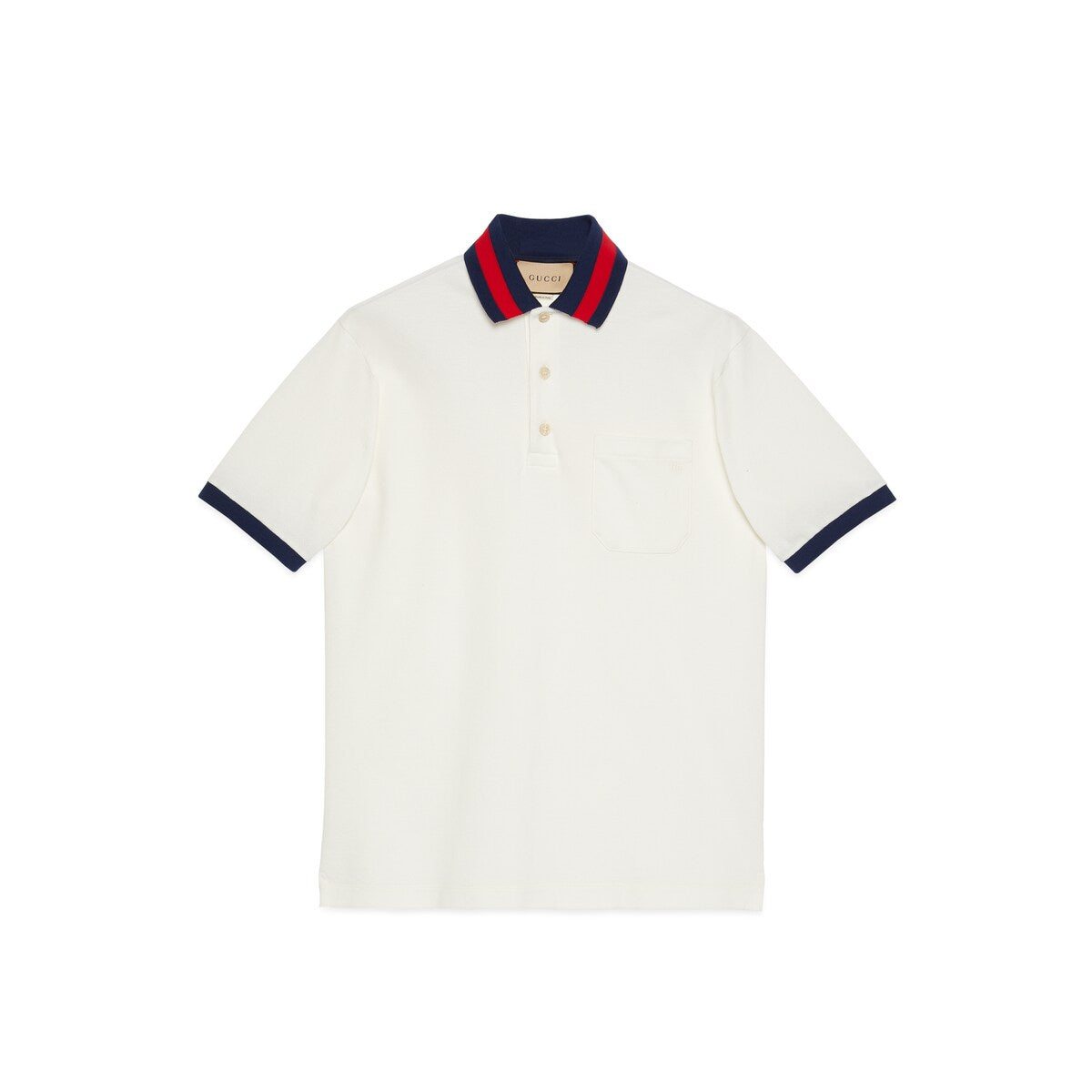 Gucci Cotton Piquet Polo with Web Collar