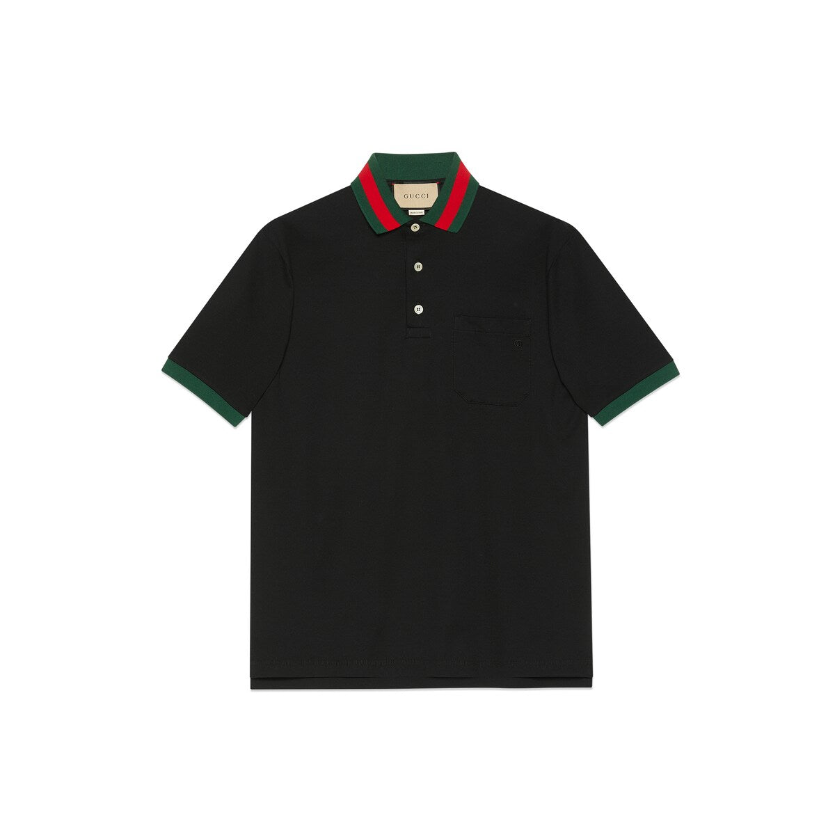 Gucci Cotton Piquet Polo with Web Collar