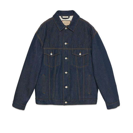 Gucci Denim Jacket with GG Embossed Detail