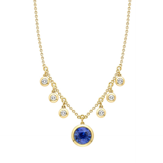 Beach Sapphire and Diamond Pendant