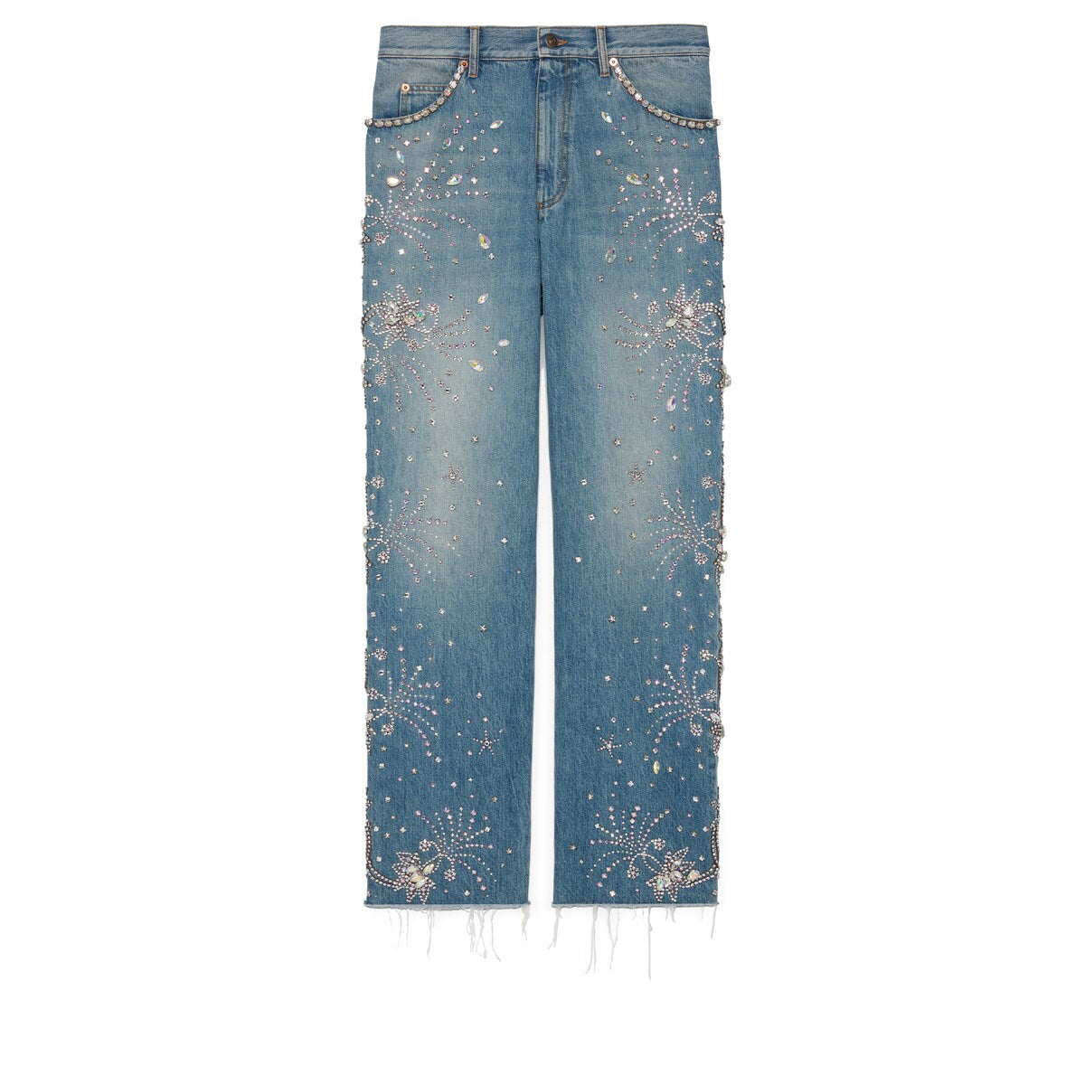 Gucci Denim Trouser with Crystal Trim