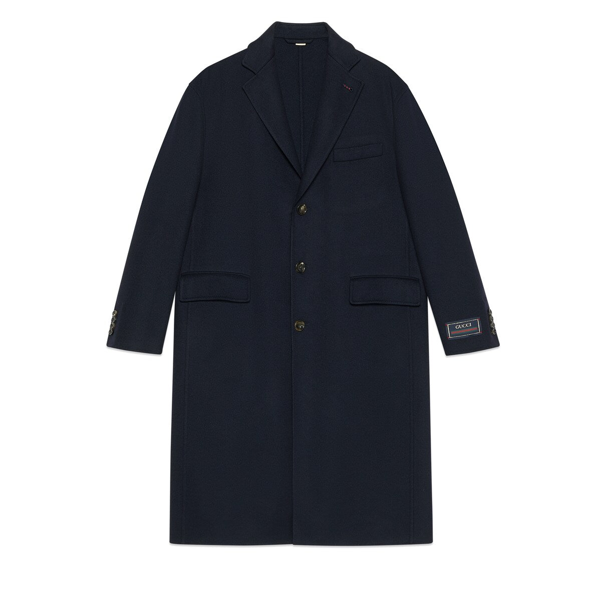 Gucci Lightweight Wool Coat with Web Label