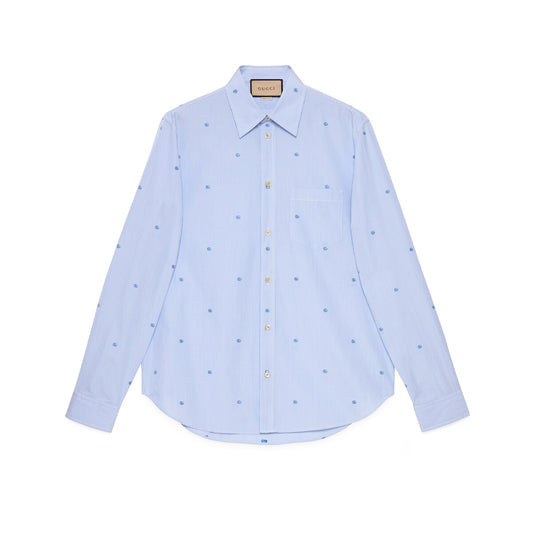 Gucci Striped Cotton Poplin Shirt