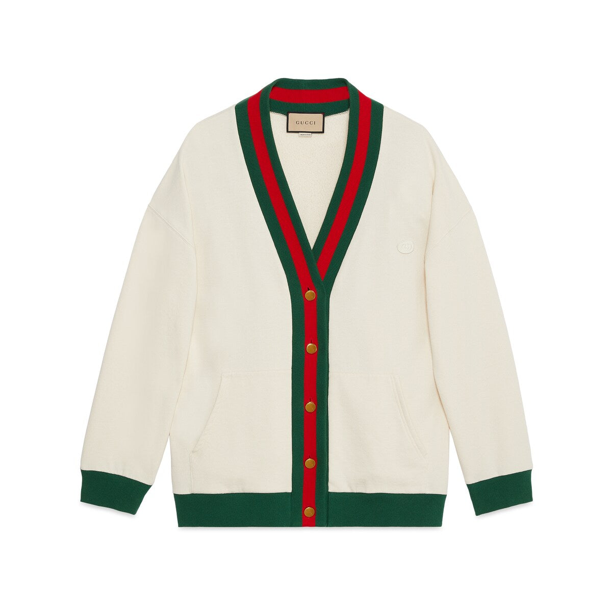 Gucci Cotton Jersey Cardigan with Web