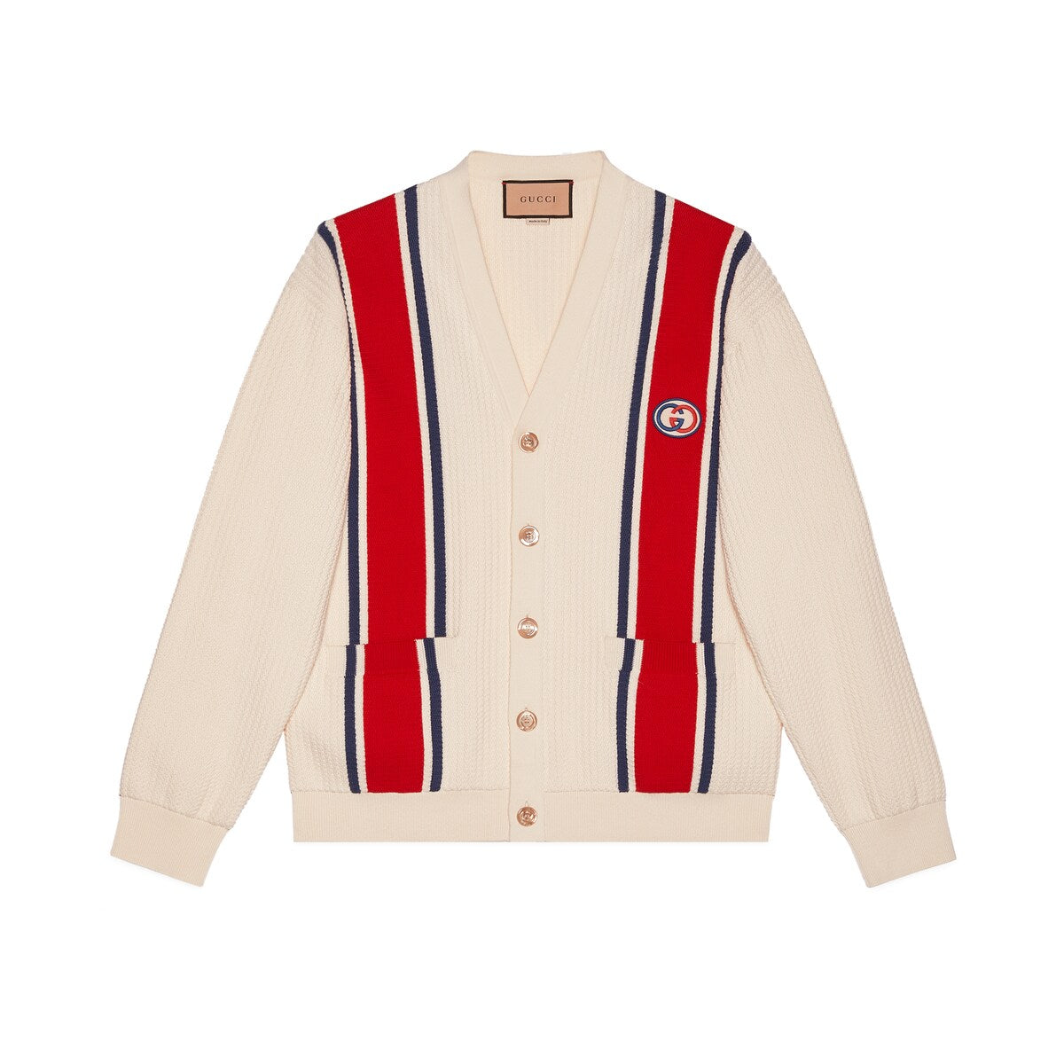 Gucci Knit Cotton Cardigan with Patch