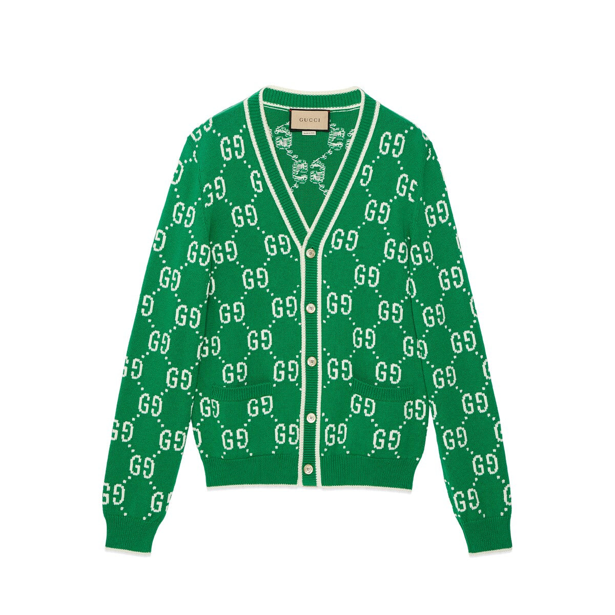 Gucci GG Cotton Intarsia Cardigan