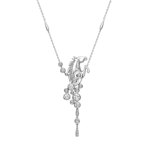 Lucky 'Gold Cup 100' Diamond Horse Pendant