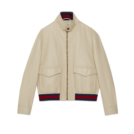 Gucci Leather Bomber Jacket