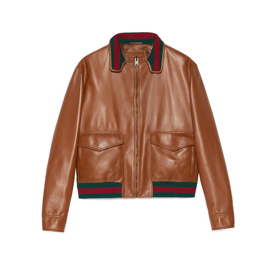 Gucci Leather Bomber Jacket