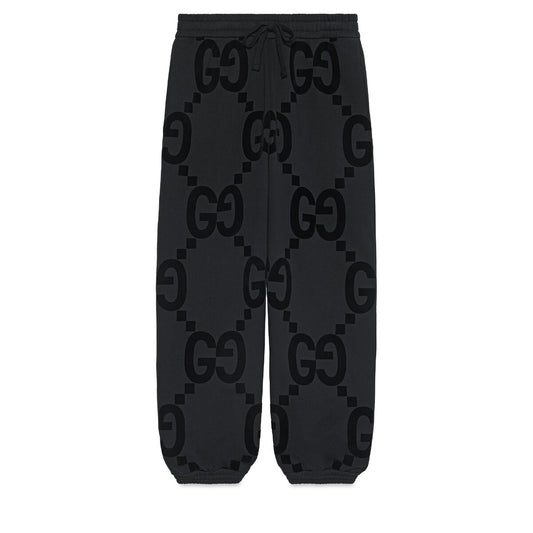 Gucci GG Flocked Print Cotton Fleece Sweattrouser