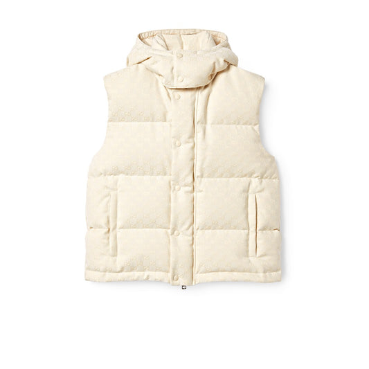 Gucci GG Cotton Blend Canvas Puffer Vest