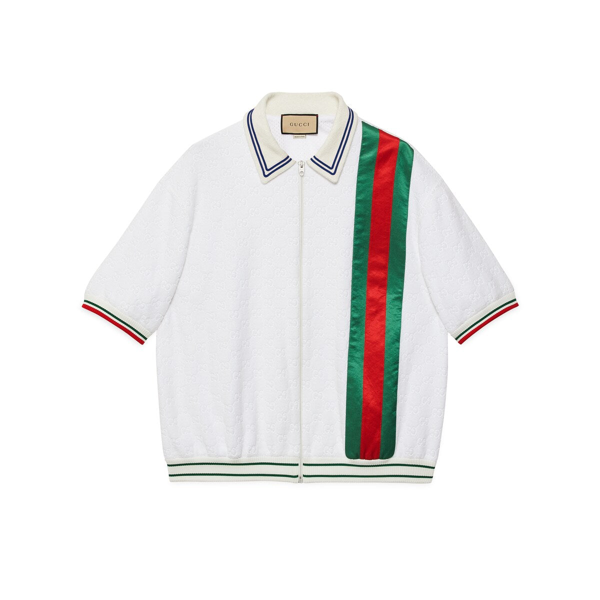 Gucci GG Cotton Terry Cloth Polo with Web