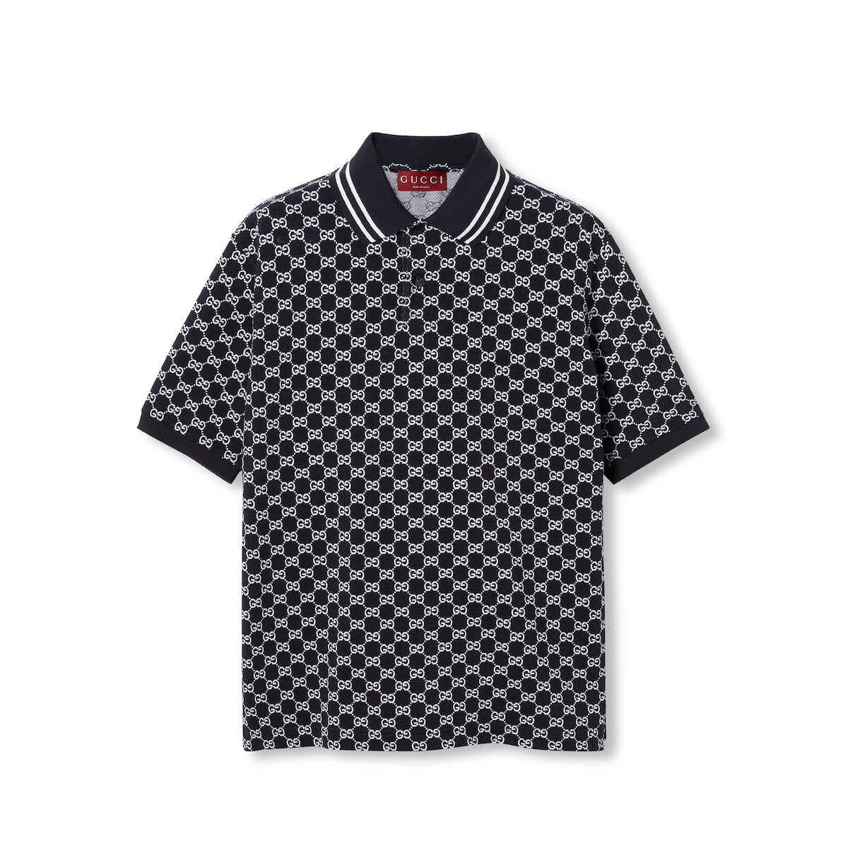 Gucci GG Cotton Piquet Jacquard Polo Shirt